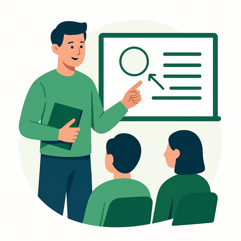 Un groupe de gens entrain de devenir formateur